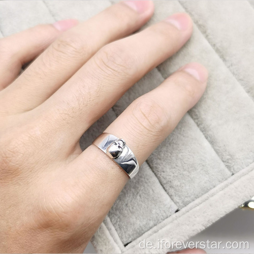 Beliebte Herrenringe 925er Sterling Silber minimalistischer Ring